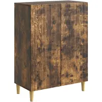 vidaXL Dressoir Gerookt eiken 66 x 34,5 x 90 cm Bewerkt hout