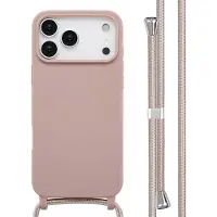 IMoshion Siliconen hoesje met koord voor de Apple iPhone 17 Pro Max - Sand Pink