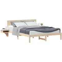 vidaXL Bedframe met hoofdeinde Bruin 160 x 200 cm Massief grenenhout