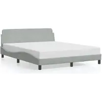 vidaXL Bedframe "Dover", lichtgrijs, 152x203 cm, fluweel