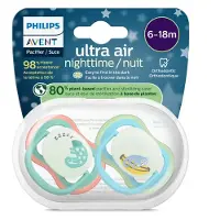 Philips Fopspeen +6m Air Night aap/cameleon 2 St Fopspeen