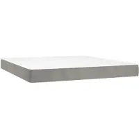 vidaXL Pocketveringmatras medium queen 152x203x20 cm fluweel lichtgrijs