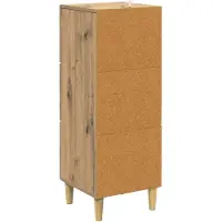 vidaXL Ladekast 33 x 34,5 x 90 cm Bewerkt hout Artisanaal eiken