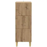 vidaXL Ladekast 33 x 34,5 x 90 cm Bewerkt hout Artisanaal eiken