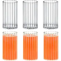 Wilmax England England Geribbelde Glazen Set - 6 Stuks - Crystalline Glas - 250 ml
