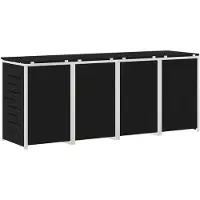 vidaXL Containerombouw for 4 Bins 240L Roestvrij staal Zwart