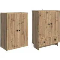 vidaXL Kast Set 2 st Artisanaal eiken Bewerkt hout