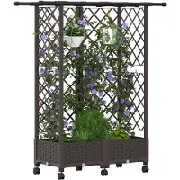 vidaXL Verhoogd Bed met Trellis en Dak Bruin 124 x 40 x 127 cm PP