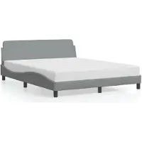 vidaXL Bedframe "Dover", lichtgrijs, 152x203 cm, gestoffeerd