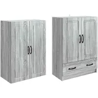 vidaXL Kast Set 2 st Grijs Sonoma Bewerkt hout
