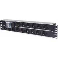 Intellinet 714051 energiedistributie 15 AC-uitgang(en) 2U Aluminium, Zwart