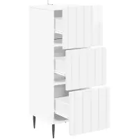 vidaXL Ladekast 33 x 34,5 x 92 cm Bewerkt hout Hoogglans Wit