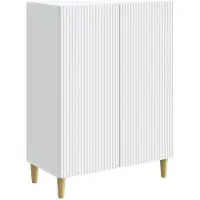 vidaXL - Dressoir - Wit - 66 - x - 34,5 - x - 90 - cm - Bewerkt - hout