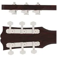Hipshot HS6K2VEL0N Vintage gitaar tuner upgrade kit, 3 + 3 Grip-Lock, closed nikkel