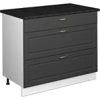 Vicco Keukenonderkast Fame-Line, Anthrazit-Gold Landhaus/Wit, 100 cm, WB Antraciet