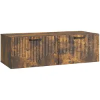 vidaXL Wandmontage TV-kast Gerookt eiken 98 x 41 x 30 cm Bewerkt hout