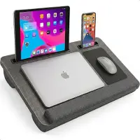 Luft Laptop kussen - Schoot tafel - Verstelbaar - Standaard voor Thuiswerken - Bedtafel - Laptray en Tabletstandaard - Met telefoon standaaard