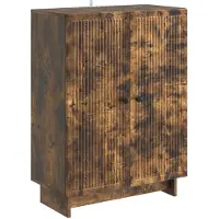 vidaXL Dressoir Gerookt eiken 66 x 34,5 x 90 cm Bewerkt hout