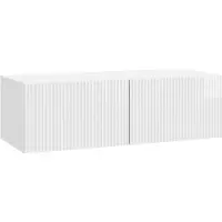 vidaXL Wandmontage TV-kast 98 x 41 x 30 cm Hoogglans Wit Bewerkt hout