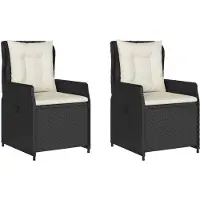 vidaXL Tuinstoelen 2 st verstelbaar poly rattan zwart