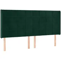 vidaXL Hoofdbord met randen 163x16x118/128 cm fluweel donkergroen