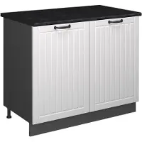 Vicco Wastafelkast Fame-Line, Wit Landhuis/Antraciet, 100 cm, WB Antraciet