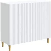 vidaXL Dressoir, wit, 89 x 34,5 x 80 cm, houtvezel