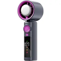 VHV - Handventilator - Opvouwbare turbine ventilator met LED display - 1-199 standen en 4000mAh - Voor strand en werk
