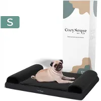 CozySense Orthopedisch Hondenkussen - 60 X 42 cm - Maat S - Waterdicht - Geschikt Als Benchkussen & Hondenbed - Wasbare Hoes - Zwart