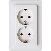 Heinrich Kopp Kopp stopcontact, Schuko, 2 voudig, 16A, 917213007, artikelnummer 2002, kleur: arktis-wit