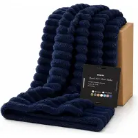 BOTC Luxe Fleece deken - Plaid - Super Zacht, Warm en Donzig - Cadeau - 200x230cm - Donkerblauw