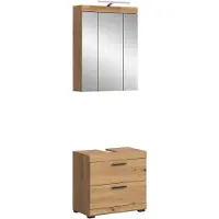 Furnilux Badcombinatie met spiegelkast en verlichting compacte badkameroplossing