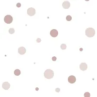 Happy Behang - Rondjes - Stippen - Lichtroze Roze Wit - Babykamer Kinderkamer - Scandinavisch - Vliesbehang - 0,53 x 10,05 M -