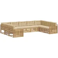 Syfax Buiten bankenset 9 pcs Wit en Beige Massief Acaciahout