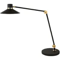 FABAS LUCE LED-bureaulamp Panarea, dimbaar, zwart, Werkkamer / Kantoor, metaal, Modern, LED bureaulamp