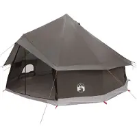 vidaXL Tipi Tent 8-persoons Bruin Grijs Polyester en Staal