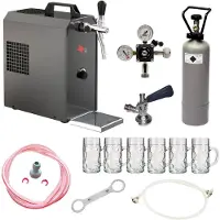 Ich-zapfe Complete Biertap JET 30 Set - Thuistap Bierkoeler 35 l/u, 1 kraan + 6x 0,5 l ISAR Bierglazen