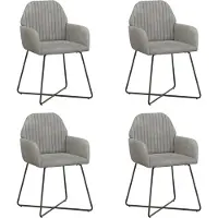 vidaXL Eetstoelen 4 st fluweel Lichtgrijs 55 x 50 x 84 cm