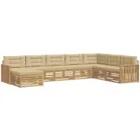 Syfax Buiten bankenset 8 pcs Wit en Beige Massief Acaciahout