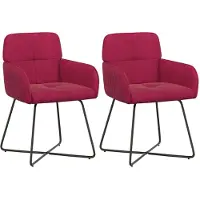 vidaXL Eetstoelen 2 st fluweel Wijnrood 59 x 56,5 x 86 cm