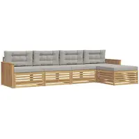 Syfax Buiten bankenset 5 pcs Wit en Lichtgrijs