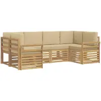 Syfax Buiten bankenset 6 pcs Wit en Beige 245 x 130,5 x 73 cm