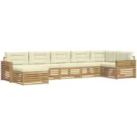 Syfax Buiten bankenset met kussen 7 pcs Wit en crèmekleurig