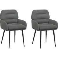 vidaXL Eetstoelen 2 st fluweel Donkergrijs 59 x 59,5 x 90 cm