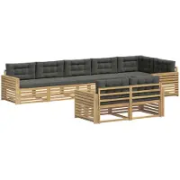 vidaXL Buiten bank set 8 st Wit en antracietkleurig Polyester