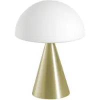 FABAS LUCE LED-tafellamp Blip, dimbaar, messing / goud, Woon-/ Eetkamer, Glas, Modern, LED tafellamp