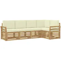 Syfax Buiten bankenset 5 pcs Wit en crèmekleurig 249 x 130,5 x 73 cm