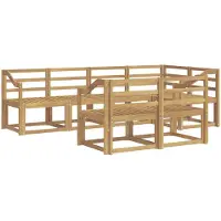 vidaXL Buiten bank set 7 st Wit Massief Acacia Hout
