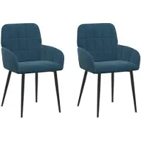vidaXL Eetstoelen 2 st fluweel Blauw 56.5 x 50 x 85 cm