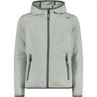 CMP - Girl's Jacket Fix Hood Jacquard Knitted 3H19825 - Fleecevest 152, grijs